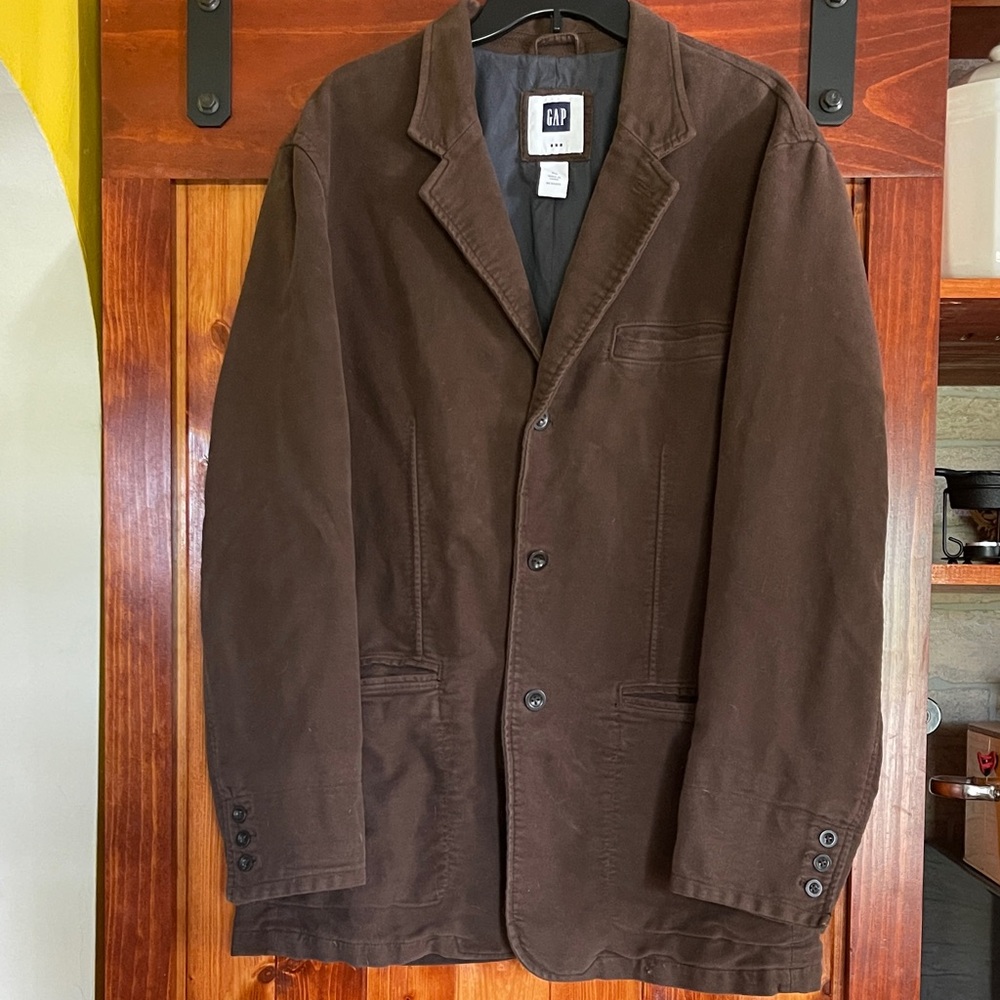 GAP Men's Chocolate Brown Button-Up Jacket